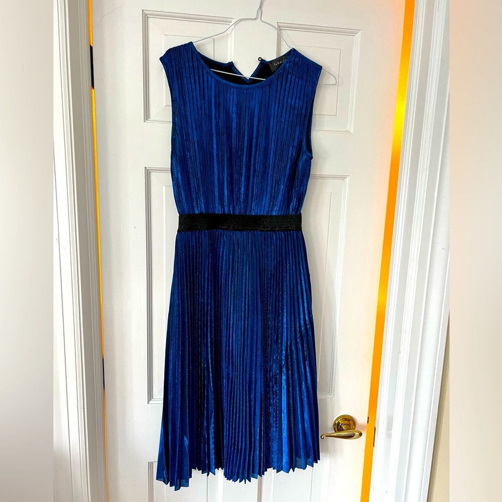 Brilliant blue colored dress